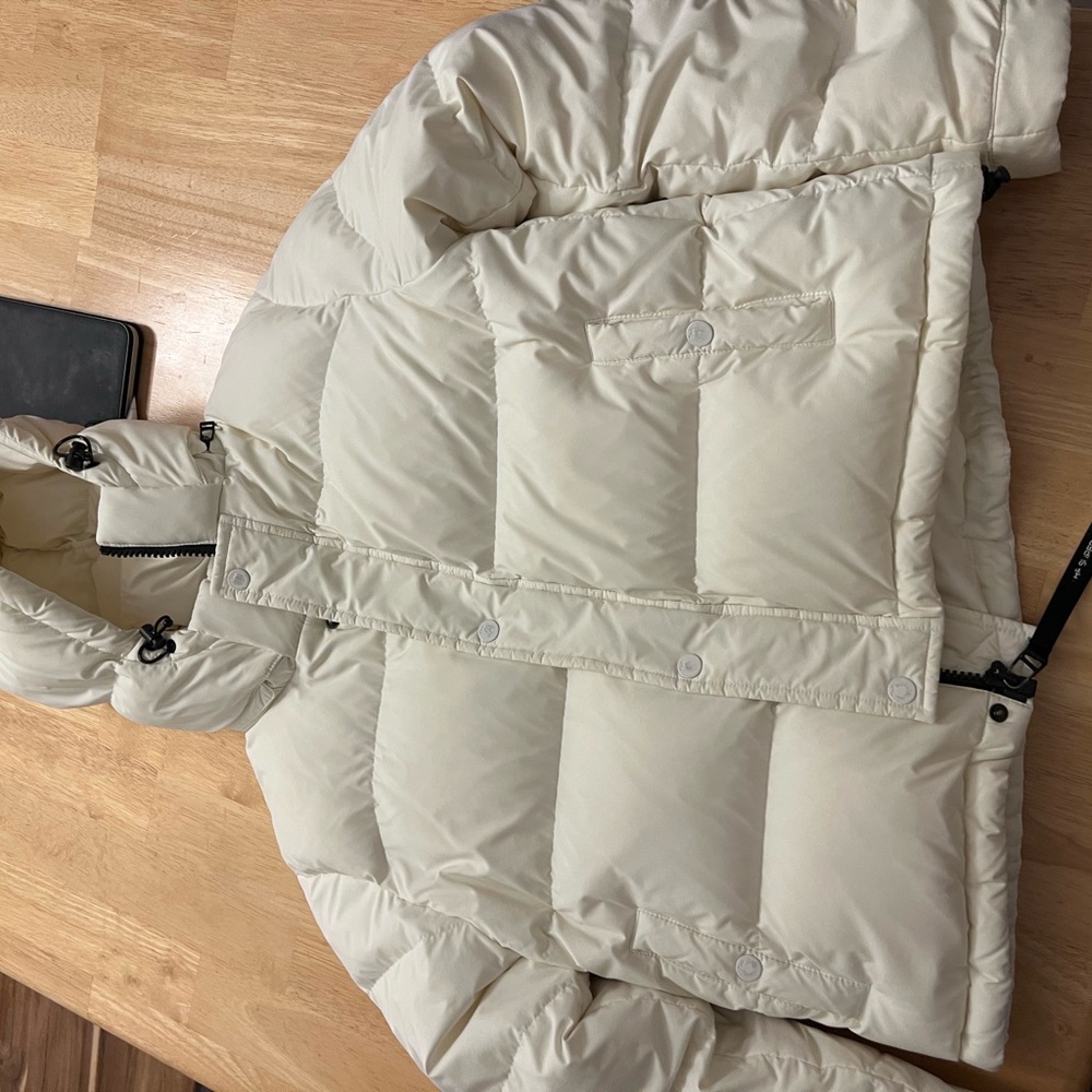 Aritzia Cream Puffer Jacket